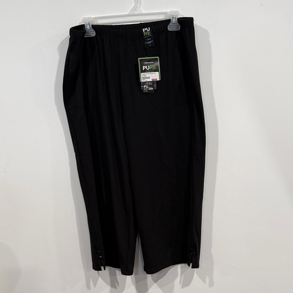 NWT Pure Essence Bamboo Fabric Women's Black Capris